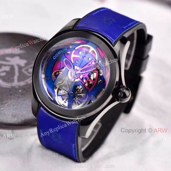 Corum Skeleton Bubble Watch Replica 46mm Solid Black Gray Dial Corum Skeleton Bubble Watch Replica 46mm Solid Black Gray Dial