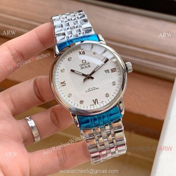 Omega De Ville Stainless Steel Blue Dial Replica Watches 41mm Omega De Ville Stainless Steel Blue Dial Replica Watches 41mm