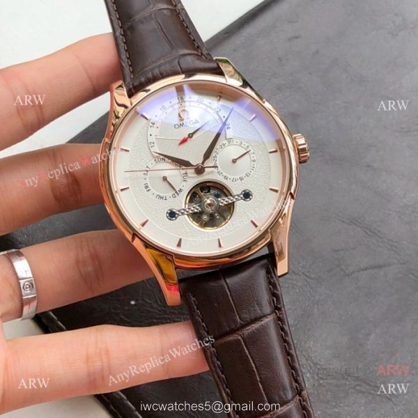 Replica Omega Tourbillon All Black Leather Strap Watches 43mm Replica Omega Tourbillon All Black Leather Strap Watches 43mm