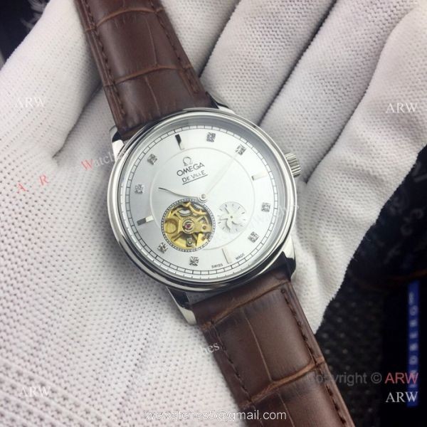 Copy Omega Tourbillon De Ville Watches Gold Case Silver Dial Copy Omega Tourbillon De Ville Watches Gold Case Silver Dial