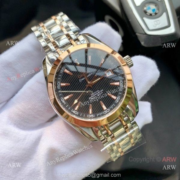 Omega Seamaster Aqua Terra Two Tone Gray Face Watches 42mm AAA Copy Omega Seamaster Aqua Terra Two Tone Gray Face Watches 42mm AAA Copy