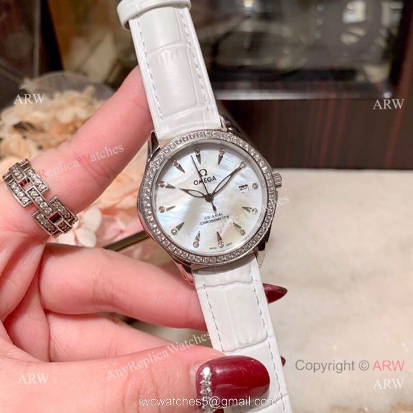 Copy Omega DeVille Co-Axial Cscapement Ladies 34mm watch Diamond bezel Copy Omega DeVille Co-Axial Cscapement Ladies 34mm watch Diamond bezel