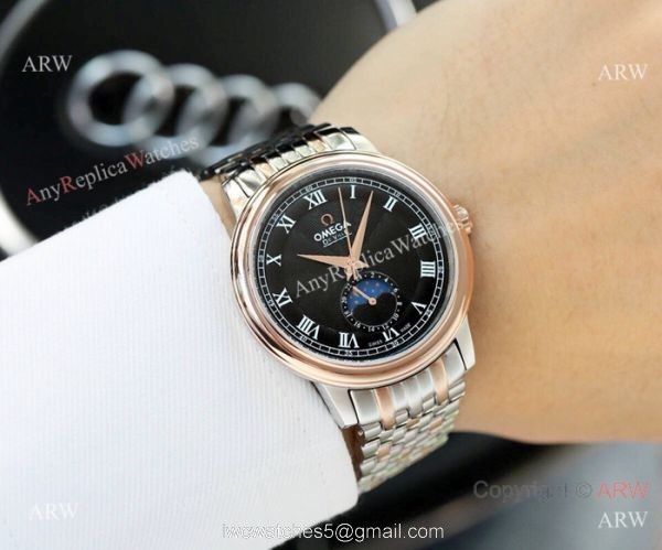 High Quality Omega De Ville Fake 2-Tone Rose Gold Moon Phase High Quality Omega De Ville Fake 2-Tone Rose Gold Moon Phase