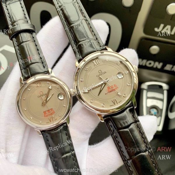 Omega De Ville Black Dial Leather Strap Automatic Watch Omega Couple Watch Omega De Ville Black Dial Leather Strap Automatic Watch Omega Couple Watch