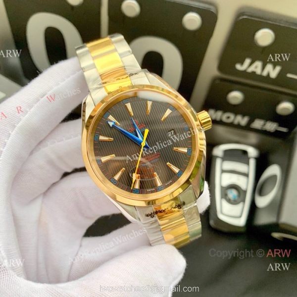 Omega Seamaster AQUA TERRA 8215 Two Tone Watch Swiss Copy Omega Seamaster AQUA TERRA 8215 Two Tone Watch Swiss Copy