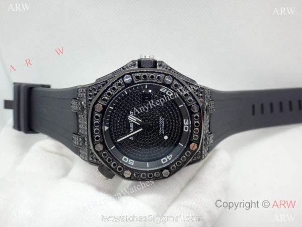 AAA Replica Audemars Piguet Iced Out Watch / Royal Oak Offshore Diver All Black AAA Replica Audemars Piguet Iced Out Watch / Royal Oak Offshore Diver All Black
