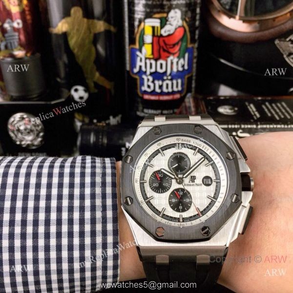 Fake Audemars Piguet Royal Oak Offshore Automatic watch SS White Dial Fake Audemars Piguet Royal Oak Offshore Automatic watch SS White Dial