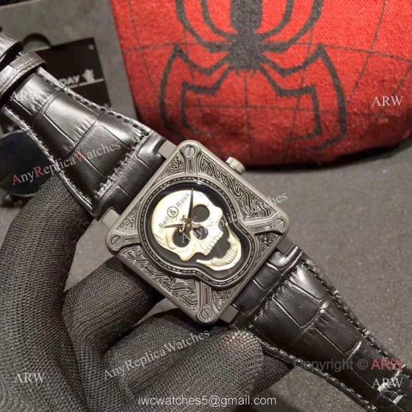 New Replica Bell Ross BR01 Burning Skull Tattoo Watch Quartz Movement New Replica Bell Ross BR01 Burning Skull Tattoo Watch Quartz Movement