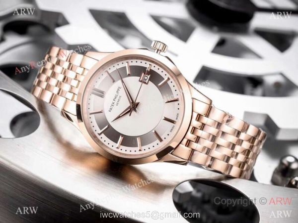 Fake Patek Philippe Calatrava White Dial Two Tone Rose Gold Watches Fake Patek Philippe Calatrava White Dial Two Tone Rose Gold Watches