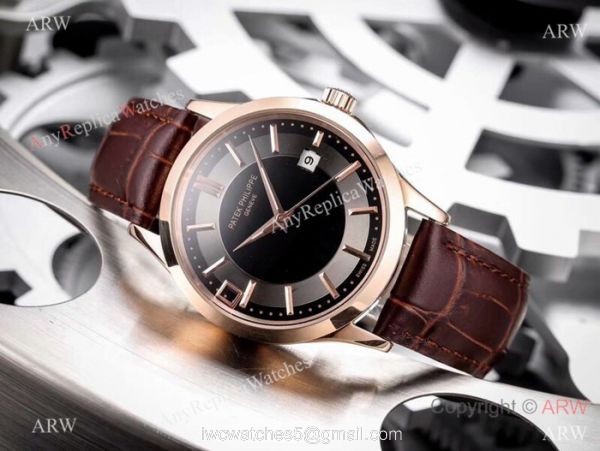 Fake Patek Philippe Calatrava 42mm Watch Rose Gold Bezel Fake Patek Philippe Calatrava 42mm Watch Rose Gold Bezel