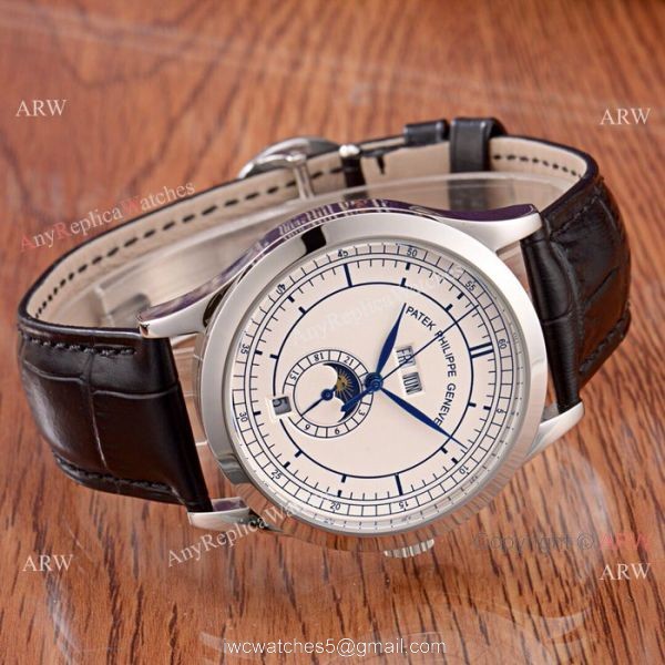 Clone Patek Philippe Perpetual Calendar Watch White Dial Stainless Steel Case Clone Patek Philippe Perpetual Calendar Watch White Dial Stainless Steel Case