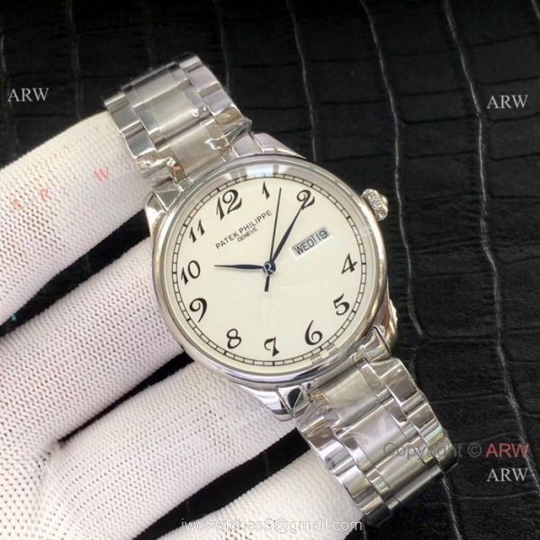 Patek Philippe Calatrava Stianless Steel White Watch New Replica Patek Philippe Calatrava Stianless Steel White Watch New Replica
