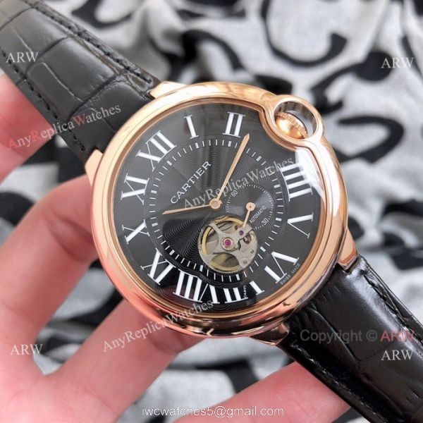 Swiss Quality Replica Cartier Ballon Bleu de Watches SS Black Dial Swiss Quality Replica Cartier Ballon Bleu de Watches SS Black Dial