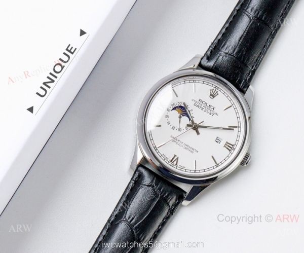 Swiss 8217 Rolex Datejust Moonphase replica Watch White Dial Gold Sticks Swiss 8217 Rolex Datejust Moonphase replica Watch White Dial Gold Sticks