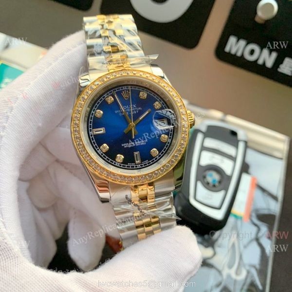 Two Tone Green Face Replica Rolex Datejust Jubilee Watch Asia 8215 Movement Two Tone Green Face Replica Rolex Datejust Jubilee Watch Asia 8215 Movement