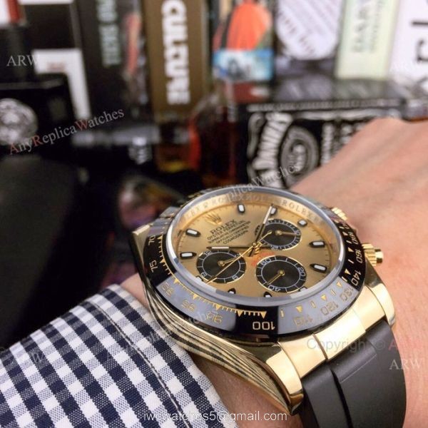 Yellow Gold Rolex Daytona Rubber Strap Replica Watch Mens 40mm Yellow Gold Rolex Daytona Rubber Strap Replica Watch Mens 40mm