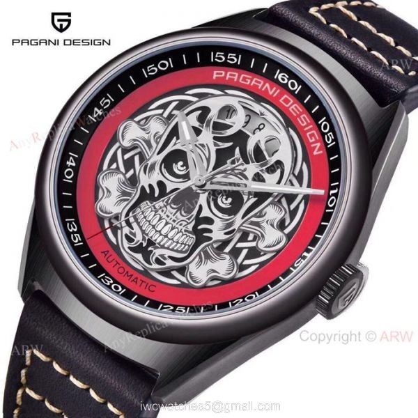 New Replica Pagani Design Black PVD Skeleton Skull Men Watch New Replica Pagani Design Black PVD Skeleton Skull Men Watch