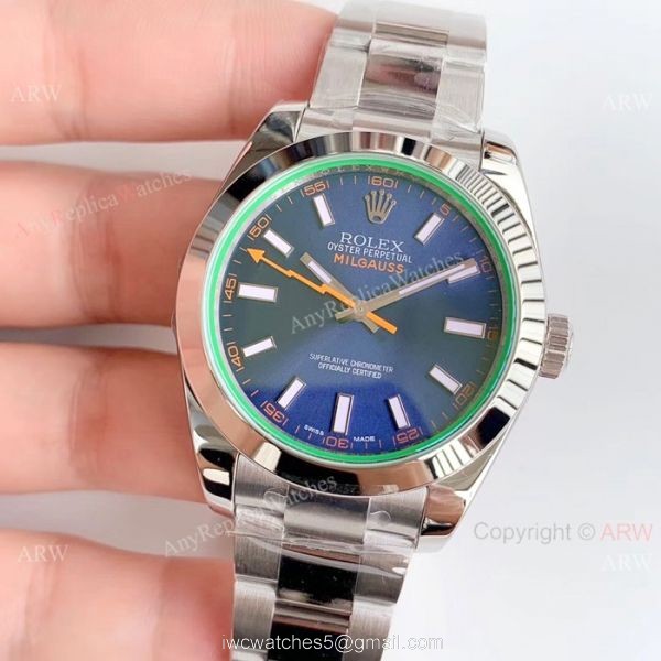 AR Replica Rolex Milgauss ETA2824 Stainless Steel Blue Dial Watch Swiss Made AR Replica Rolex Milgauss ETA2824 Stainless Steel Blue Dial Watch Swiss Made