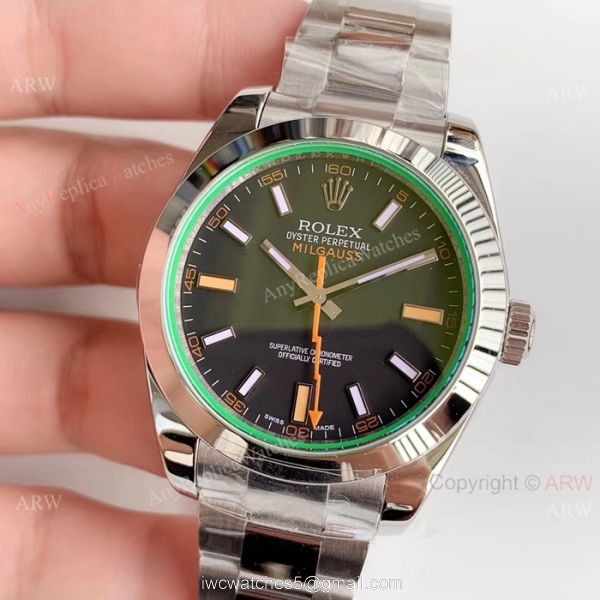 1:1 AR Replica Rolex Milgauss ETA 2824 Watch 904L Steel Black Dial 1:1 AR Replica Rolex Milgauss ETA 2824 Watch 904L Steel Black Dial
