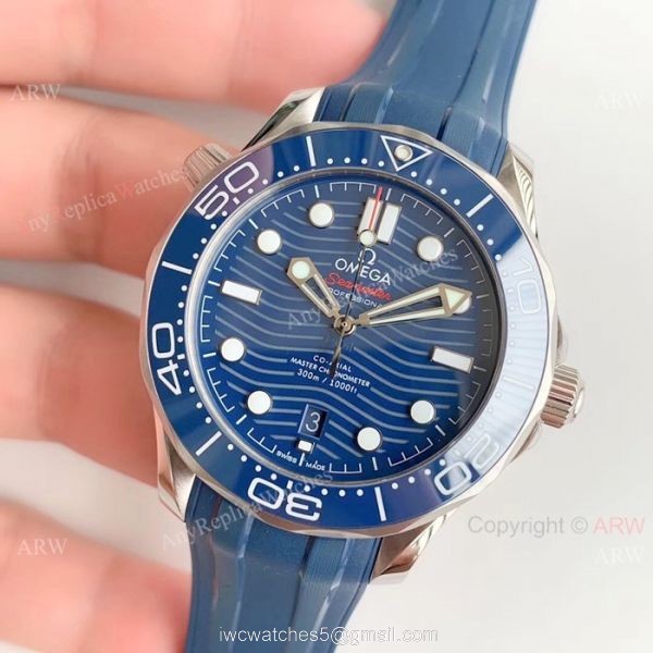 (OM Factory)Omega Seamaster 300 Replica Watch SS Blue Rubber Strap (OM Factory)Omega Seamaster 300 Replica Watch SS Blue Rubber Strap
