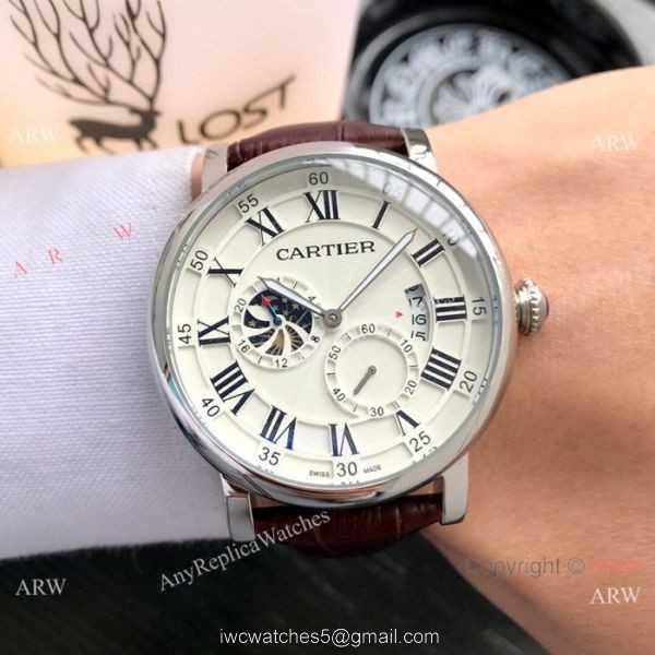 Copy Cartier Rotonde De Stainless Steel White Dial 42mm Watch Copy Cartier Rotonde De Stainless Steel White Dial 42mm Watch