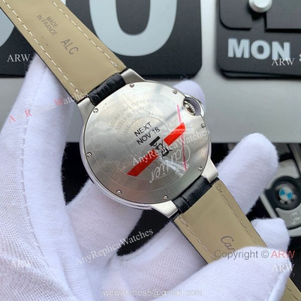 Ballon Bleu de Cartier Moonphase Copy Watch Black Leather Strap Ballon Bleu de Cartier Moonphase Copy Watch Black Leather Strap