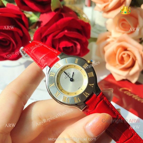 Cartier 21 Must De Gold Markers Quartz Watch 28mm Ladies Cartier 21 Must De Gold Markers Quartz Watch 28mm Ladies