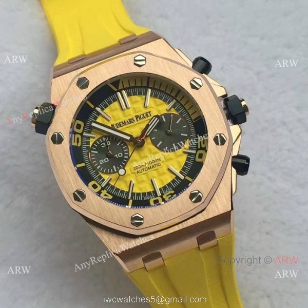 Japan Grade Royal Oak Offshore Diver Chronograph Watch Rose Gold Black Face 42mm Japan Grade Royal Oak Offshore Diver Chronograph Watch Rose Gold Black Face 42mm