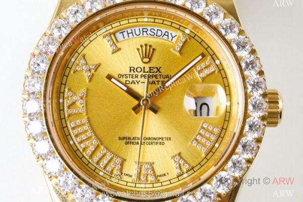 N9 Swiss Grade Rolex Day Date 2 Yellow Gold Diamond Roman Markers Watch 41mm N9 Swiss Grade Rolex Day Date 2 Yellow Gold Diamond Roman Markers Watch 41mm