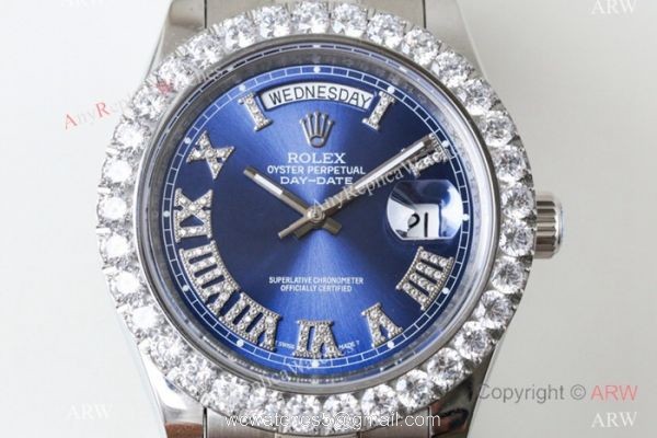 N9 Swiss 2836 Stainless Steel Blue Dial Rolex Presidential 41mm Replica Watch N9 Swiss 2836 Stainless Steel Blue Dial Rolex Presidential 41mm Replica Watch