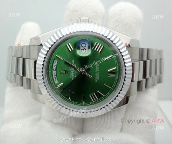 Rolex Day Date President Replica Watch Oyster Perpetual Olive Green Face 40mm Rolex Day Date President Replica Watch Oyster Perpetual Olive Green Face 40mm