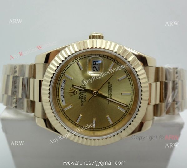 High Quality Replica Presidential Rolex Day-Date All Gold Watch 40mm High Quality Replica Presidential Rolex Day-Date All Gold Watch 40mm