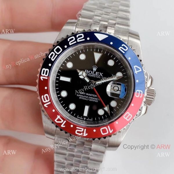 Noob Factory V3 Rolex GMT Master II Pepsi Replica Watch SS Jubilee Band Noob Factory V3 Rolex GMT Master II Pepsi Replica Watch SS Jubilee Band