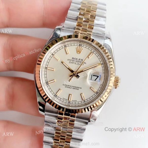Copy Rolex Datejust 36mm Two Tone 904L Watch from AR Rolex Factory Copy Rolex Datejust 36mm Two Tone 904L Watch from AR Rolex Factory