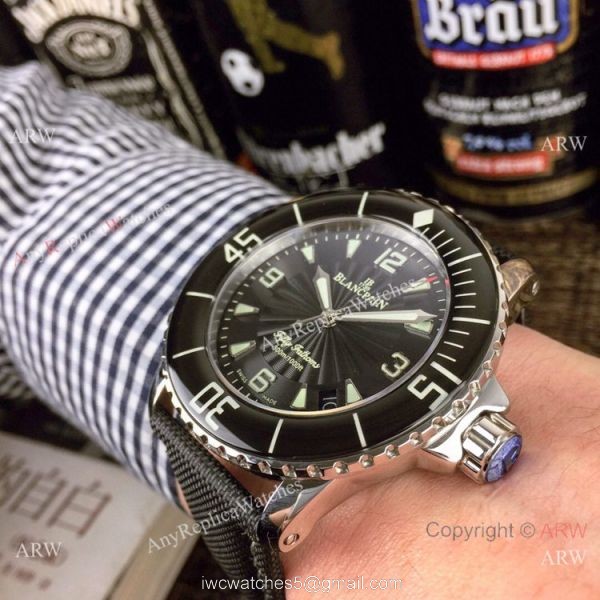 2019 Replica Blancpain Fifty Fathoms 300m SS Black Dial Watch Swiss Quality 2019 Replica Blancpain Fifty Fathoms 300m SS Black Dial Watch Swiss Quality