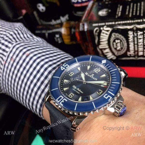 Swiss Quality Replica Blancpain Fifty Fathoms Automatic Blue Dial Watch 42mm Swiss Quality Replica Blancpain Fifty Fathoms Automatic Blue Dial Watch 42mm