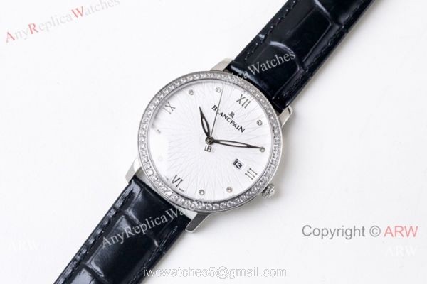 Swiss Replica Blancpain Villeret Ultraplate Lovers watch Diamond Bezel White Dial Swiss Replica Blancpain Villeret Ultraplate Lovers watch Diamond Bezel White Dial