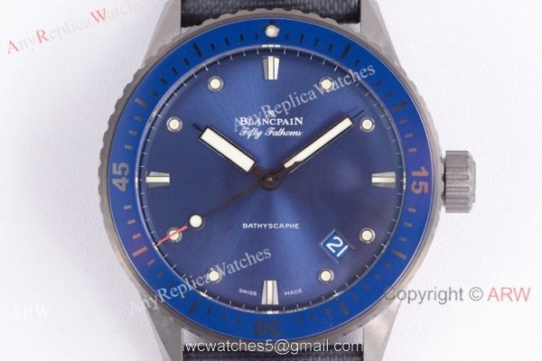ZF Best 1:1 Replica Blancpain Fifty Fathoms Bathyscaphe Cal.1315 Watch Ceramic Blue Bezel ZF Best 1:1 Replica Blancpain Fifty Fathoms Bathyscaphe Cal.1315 Watch Ceramic Blue Bezel