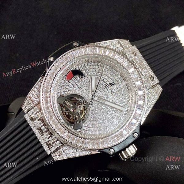 Luxury Copy Hublot Big Bang Tourbillon Iced Out Watch Black Rubber Band Luxury Copy Hublot Big Bang Tourbillon Iced Out Watch Black Rubber Band