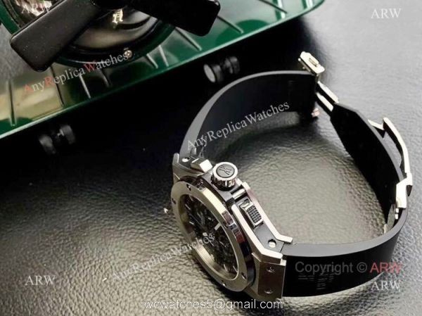 Fake Hublot Big Bang Chronograph Men Watch SS Black Rubber Band Fake Hublot Big Bang Chronograph Men Watch SS Black Rubber Band