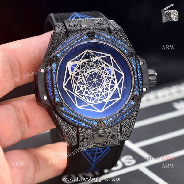Hublot Big Bang Sang Bleu All Black Red 43mm Mens Watch Replica Hublot Big Bang Sang Bleu All Black Red 43mm Mens Watch Replica