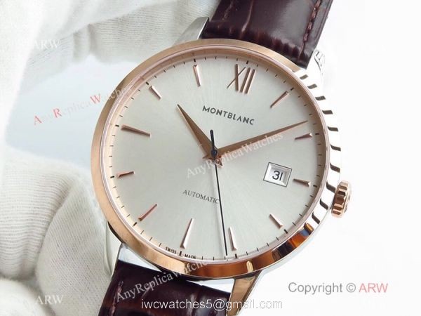 Montblanc AAA Watches Heritage Spirit 2824 Rose Gold Silver Dial Watch Montblanc AAA Watches Heritage Spirit 2824 Rose Gold Silver Dial Watch