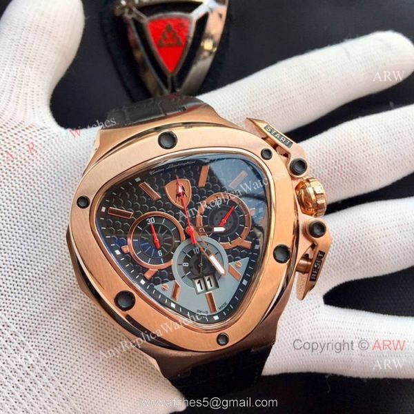 High Quality Tonino Lamborghini Spyder 1000 watch SS Black Leather Band High Quality Tonino Lamborghini Spyder 1000 watch SS Black Leather Band