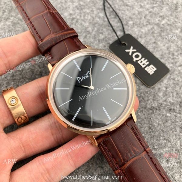 High Quality Piaget Altiplano Men Watches SS Black Dial 42mm High Quality Piaget Altiplano Men Watches SS Black Dial 42mm