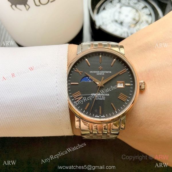 Top Grade Vacheron Constantin Moon phase Watch 2-Tone Rose Gold 40mm Top Grade Vacheron Constantin Moon phase Watch 2-Tone Rose Gold 40mm