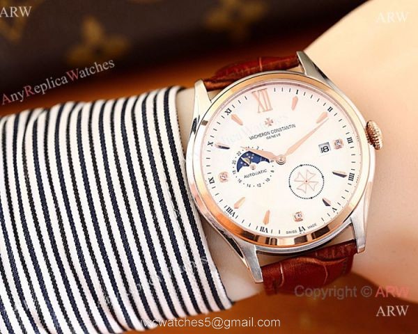 AAA Quality Copy Vacheron Constantin Geneve Watch with Moonphase Dial AAA Quality Copy Vacheron Constantin Geneve Watch with Moonphase Dial