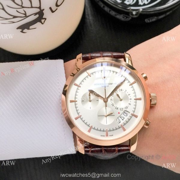 Best Copy Vacheron Constantin Chronograph Watch Silver Dial Black Leather strap Best Copy Vacheron Constantin Chronograph Watch Silver Dial Black Leather strap
