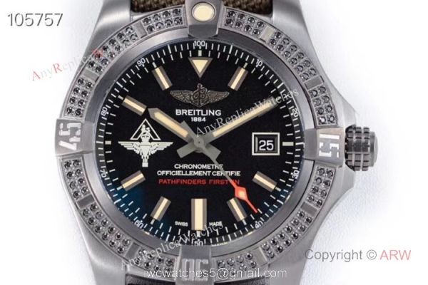 GB Swiss Replica Breitling Avenger blackbird V2 Watch Titanium Case Green Strap GB Swiss Replica Breitling Avenger blackbird V2 Watch Titanium Case Green Strap