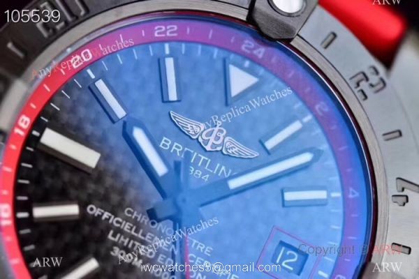 GF Swiss Grade Replica Breitling Avenger II GMT Watch SS Red Rubber Strap GF Swiss Grade Replica Breitling Avenger II GMT Watch SS Red Rubber Strap
