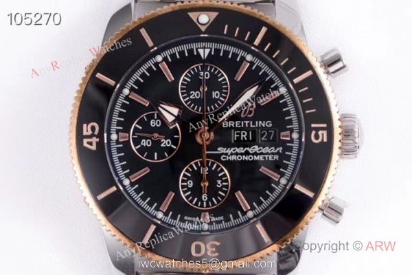 GB Replica Breitling Superocean Heritage II Day-Date Watch Rose Gold Bezel GB Replica Breitling Superocean Heritage II Day-Date Watch Rose Gold Bezel